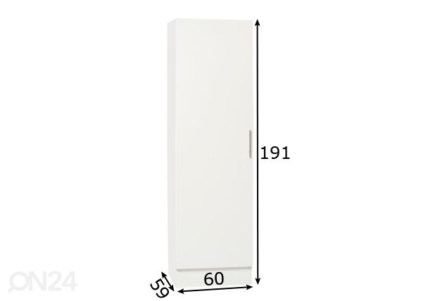 Komero EAZY h191 x 60 cm mitat