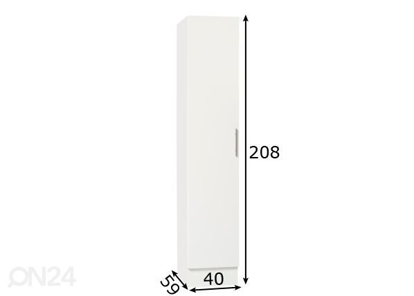 Komero EAZY h208 x 40 cm mitat