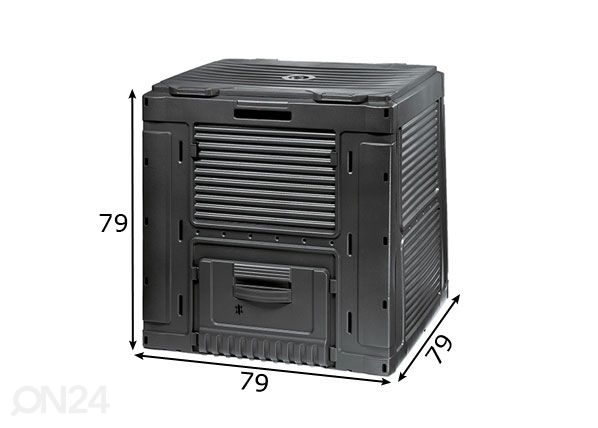 Kompostori alustalla Keter 470 L mitat