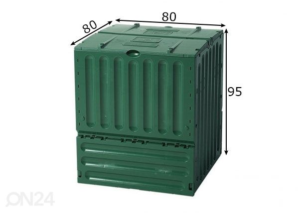 Kompostori Eco King 600 L, vihreä mitat