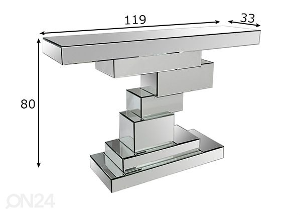 Konsolipöytä 33x119 cm mitat