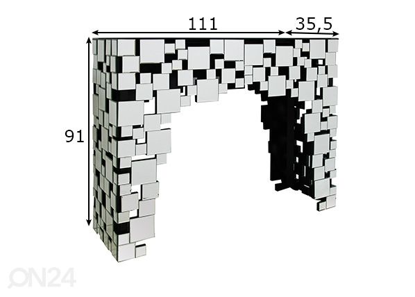 Konsolipöytä 35,5x111 cm mitat