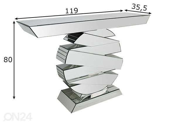 Konsolipöytä 35,5x119 cm mitat
