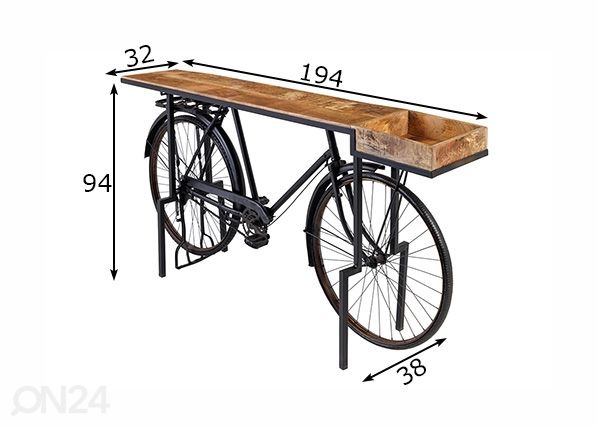 Konsolipöytä Bicycle 194 cm mitat