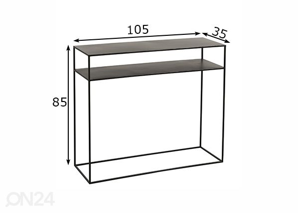 Konsolipöytä Claro 105 cm mitat