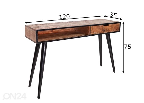 Konsolipöytä Industrial mitat