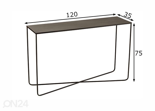 Konsolipöytä Nivel 120 cm mitat