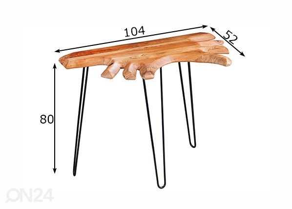 Konsolipöytä Wild 104 cm mitat