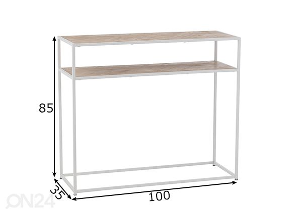 Konsolipöytä Zigzag mitat