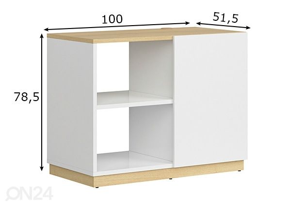 Konttorihylly mitat
