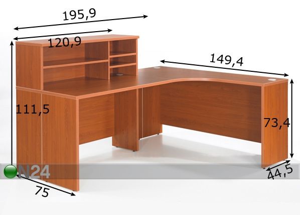 Konttoripöytä 600 PLUS mitat