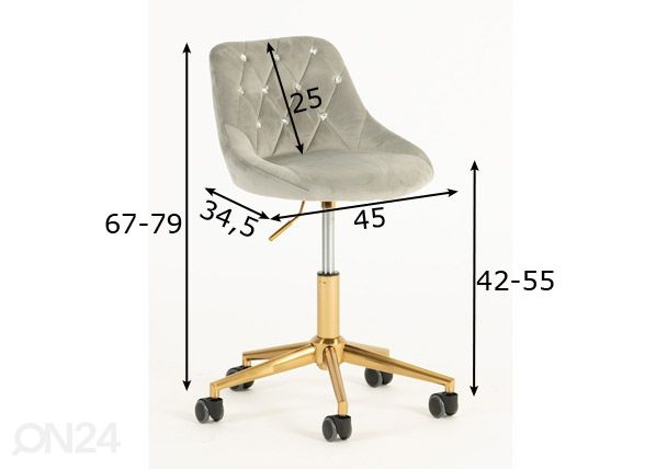 Konttorituoli mitat