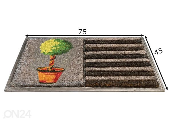 Kookos kynnysmatto Nico 45x75 cm mitat