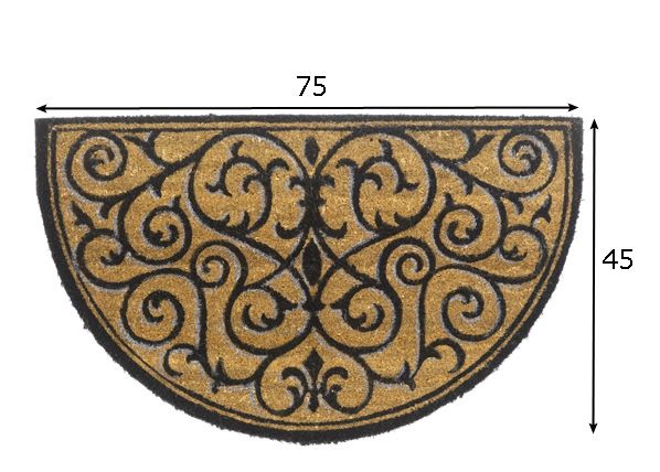 Kookosmatto Ruco Design 45x75cm, puoliympyrä mitat