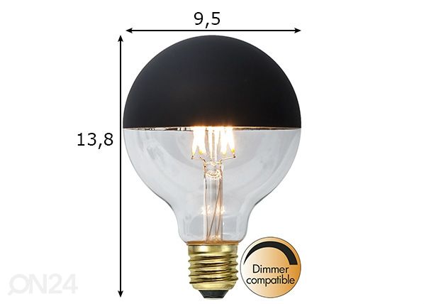 Koristeellinen E27 LED-lamppu 2,8W mitat