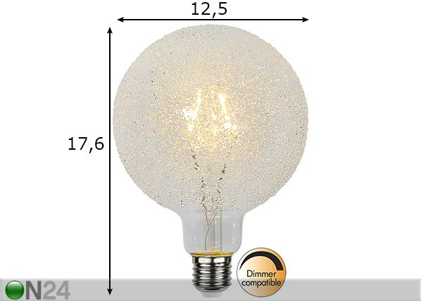 Koristeellinen jäästruktuuri LED-lamppu E27 (1W) mitat