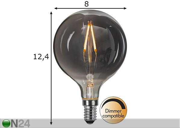 Koristeellinen LED-lamppu E14 (1,4W) mitat
