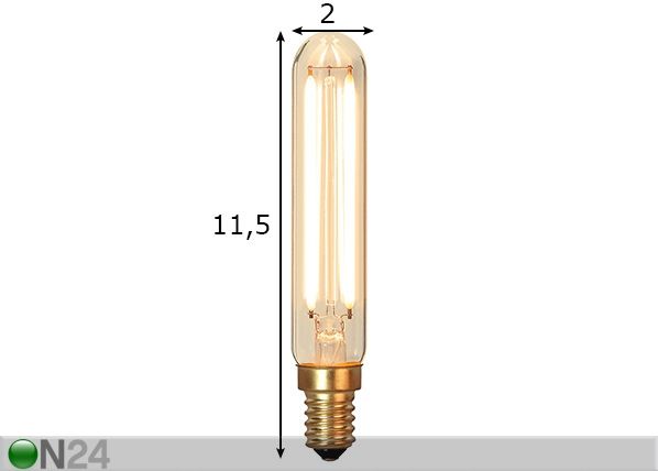 Koristeellinen LED-lamppu E14 (2,5W) mitat