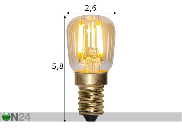 Koristeellinen LED-lamppu E14, 0,5W mitat