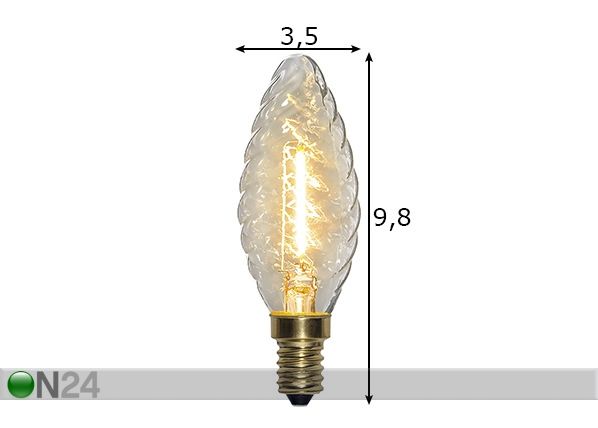Koristeellinen LED-lamppu E14 0,8 W mitat