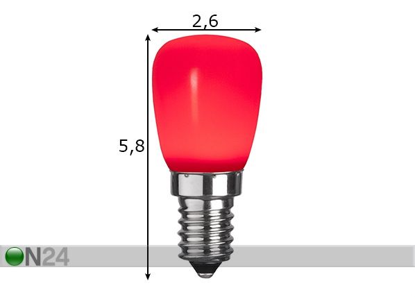 Koristeellinen LED-lamppu E14 0,9W ulkokäyttöön mitat