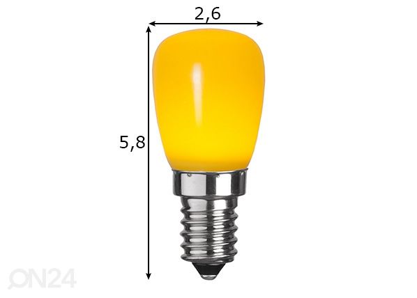 Koristeellinen LED-lamppu E14 0,9W ulkokäyttöön mitat