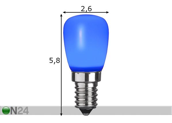 Koristeellinen LED-lamppu E14 0,9W ulkokäyttöön mitat