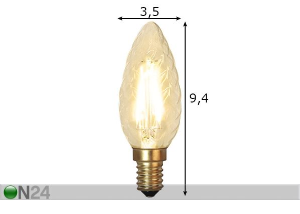 Koristeellinen LED-lamppu E14 1,5 W mitat