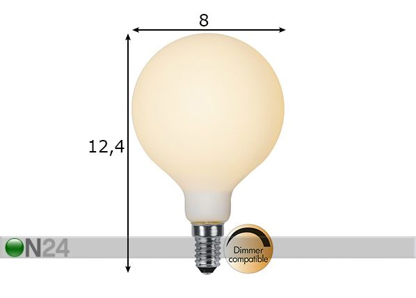 Koristeellinen LED-lamppu E14 1,5 W mitat