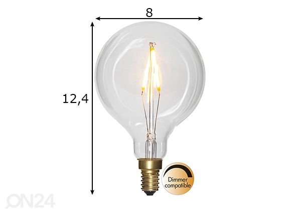 Koristeellinen LED-lamppu E14 1,5 W mitat