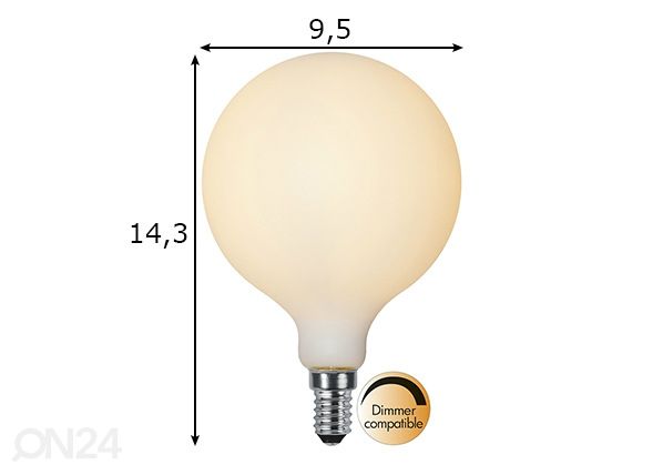 Koristeellinen LED-lamppu E14 1,5 W mitat