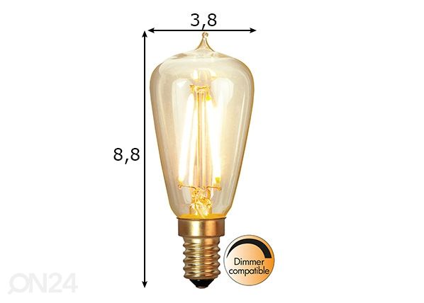 Koristeellinen LED-lamppu E14, 1,9W mitat