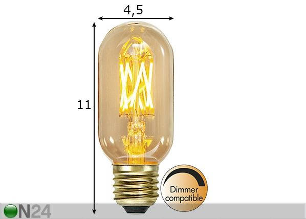Koristeellinen LED-lamppu E27 (3,7W) mitat