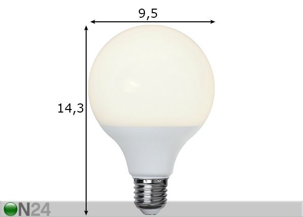 Koristeellinen LED-lamppu E27 (3,7W) ulkokäyttöön mitat
