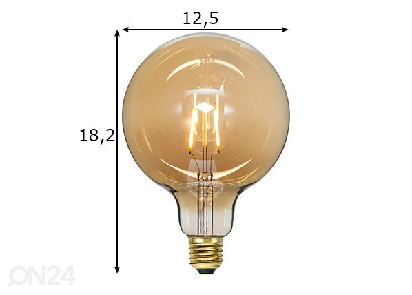 Koristeellinen LED-lamppu E27, 0,75W mitat
