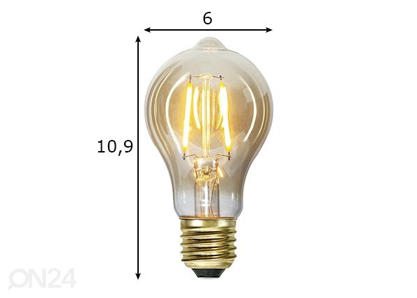 Koristeellinen LED-lamppu E27 0,75W mitat