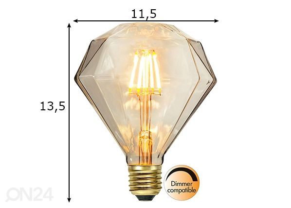 Koristeellinen LED lamppu E27 1,65 W mitat