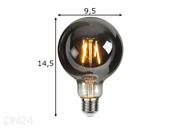Koristeellinen LED-lamppu E27 1,8W mitat
