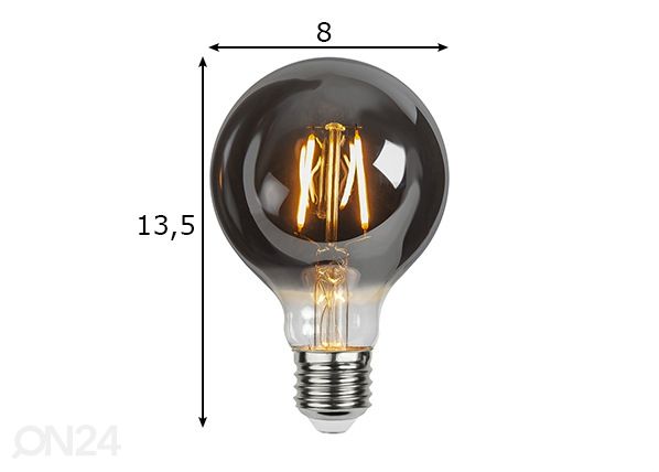 Koristeellinen LED-lamppu E27 1,8W mitat
