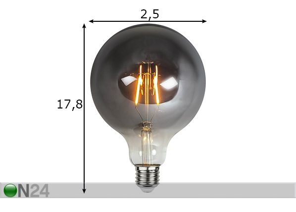 Koristeellinen LED-lamppu E27, 1,8W mitat