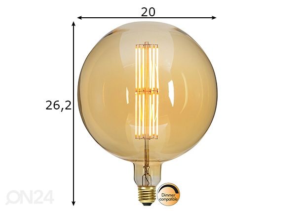 Koristeellinen LED-lamppu E27 10 W mitat
