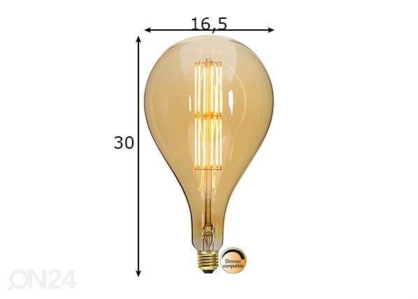 Koristeellinen LED lamppu E27 10 W mitat