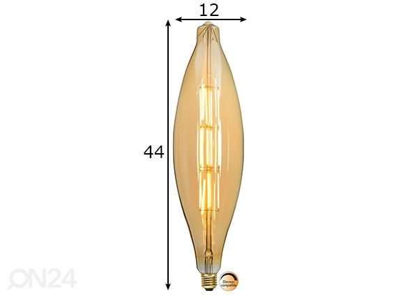Koristeellinen LED-lamppu E27 10W mitat