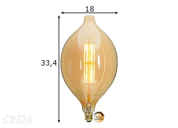 Koristeellinen LED-lamppu E27 10W mitat