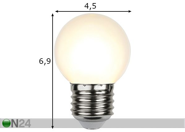 Koristeellinen LED-lamppu E27 1W ulkokäyttöön mitat