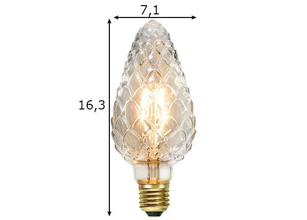 Koristeellinen LED-lamppu E27 2,3W mitat
