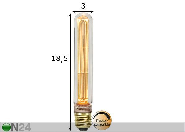 Koristeellinen LED-lamppu E27 2,3W mitat