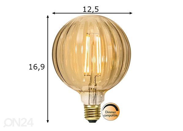 Koristeellinen LED lamppu E27 2,5 W mitat