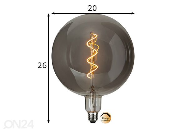 Koristeellinen LED-lamppu E27 2,6 W mitat