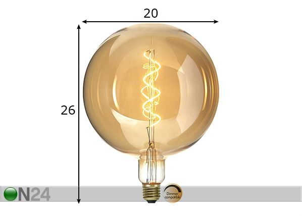 Koristeellinen LED-lamppu E27 2,8 W mitat